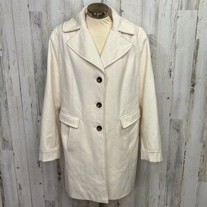 Liz Claiborne Cream Wool Blend Coat